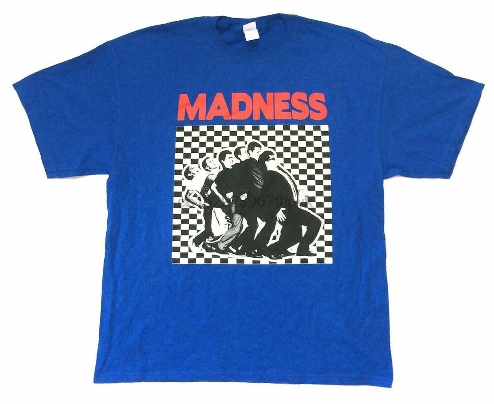 Madness One Step Beyond Band Image Blue T Shirt New Official Ska Band(1)