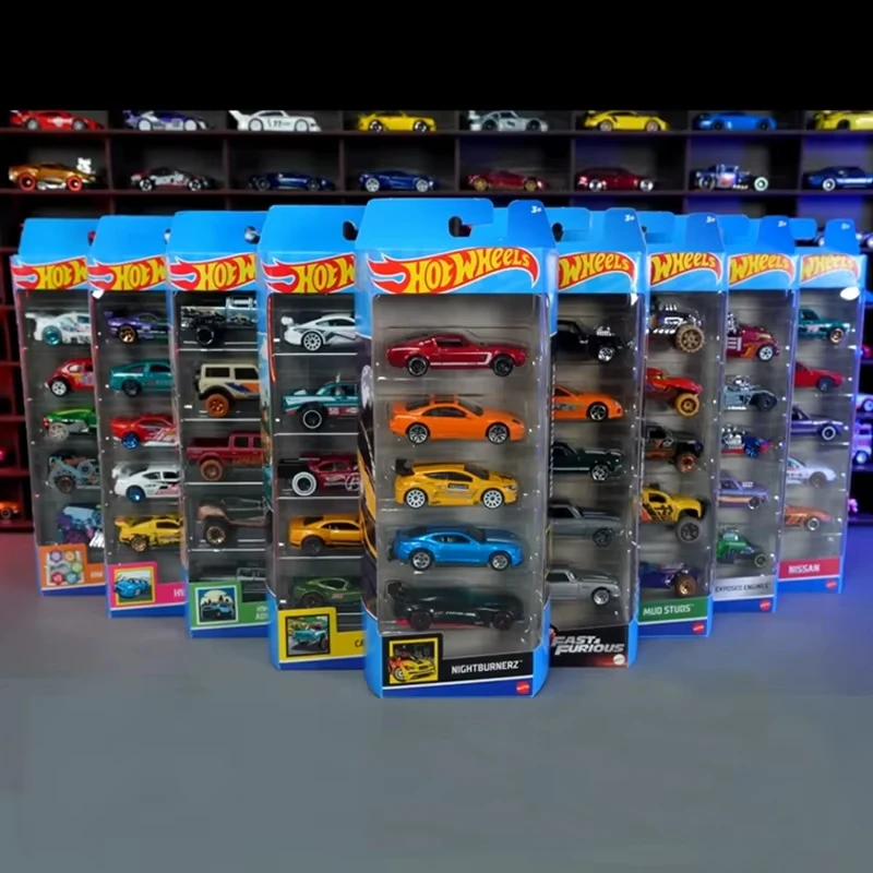Genuine Hot Wheels Car Boys Toys 1/64 Diecast Let\'s Race Batman Bone Shaker Mud Studs Night Burnerz HW Flames Nissan City Gift