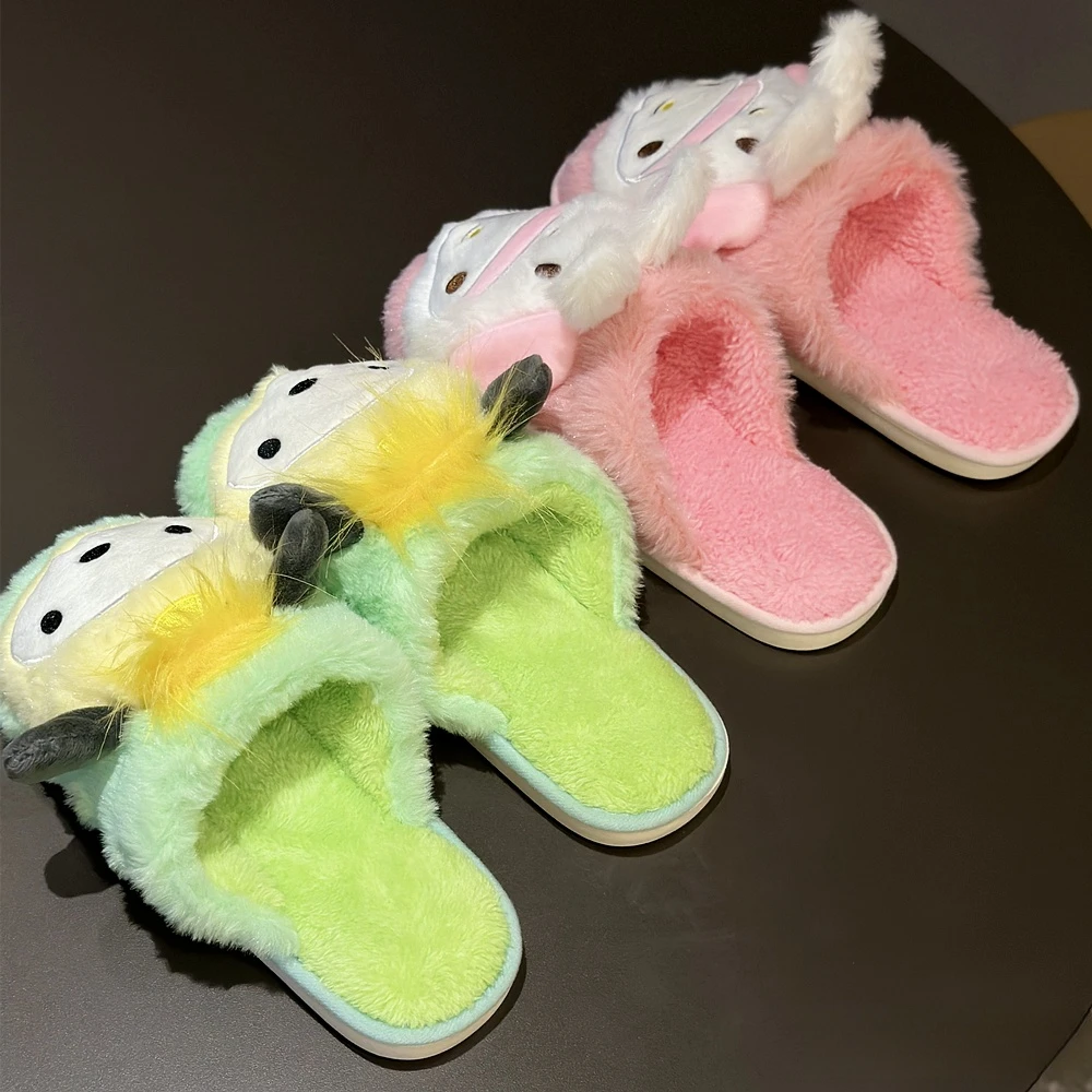 Kuromi My Melody kapcie ciepłe buty wewnętrzne Kawaii Cinnamoroll Pochacco domowe bawełniane buty słodkie buty w stylu japońskim antypoślizgowe