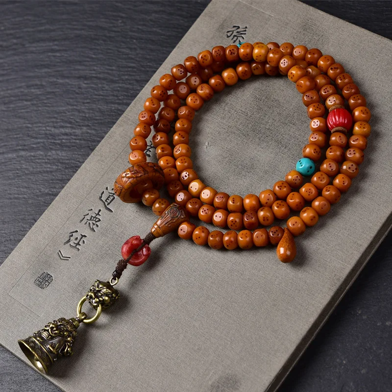 

Natural Camel Bone 108 Beads Bracelet Old Materials Tibetan Backflow Hand Carved Dice Men's and Women's Rosary Crafts