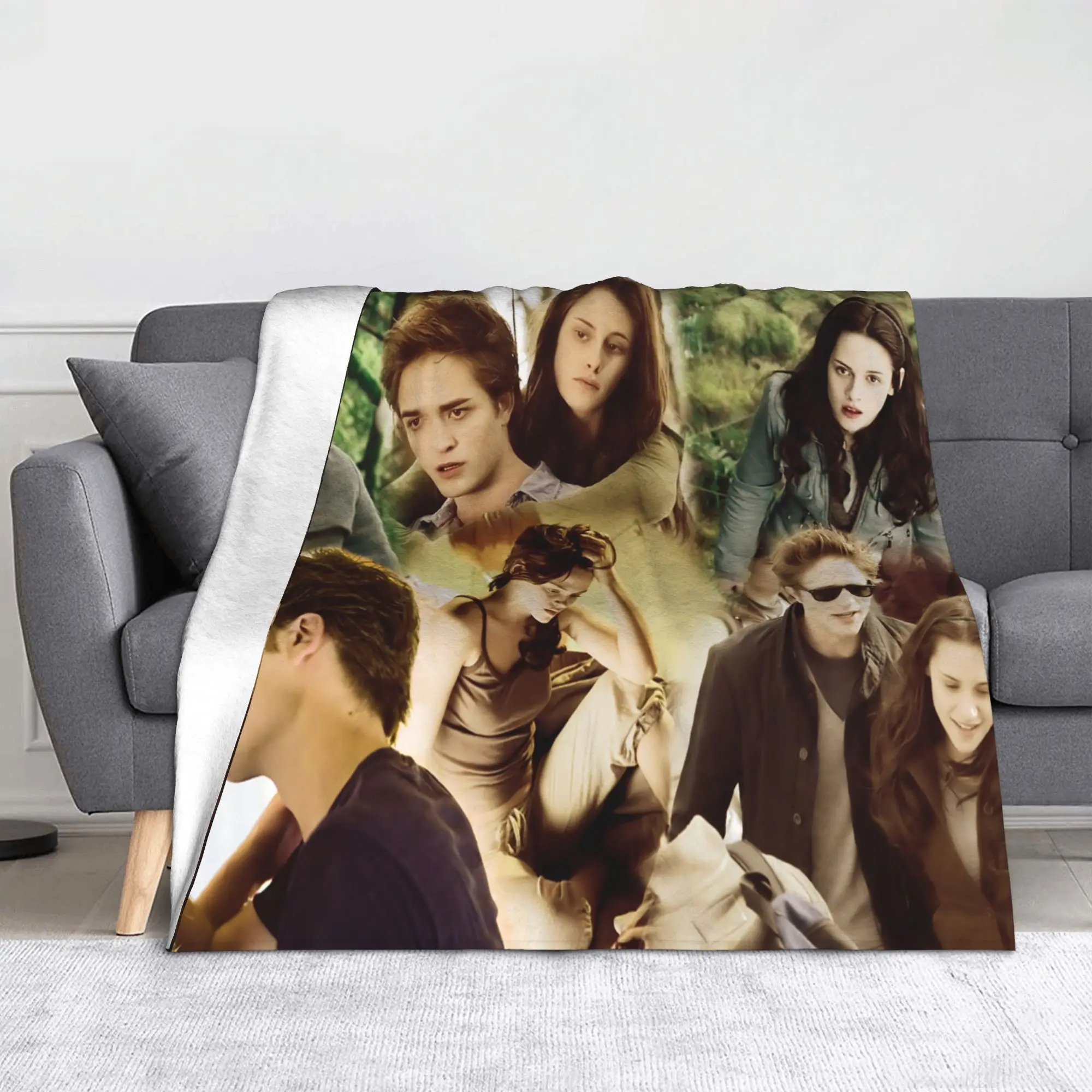 Edward Bella Blankets Fleece All Season The Twilight Saga Movie Multi-function Thin Throw Blankets for Sofa Car Bedspread