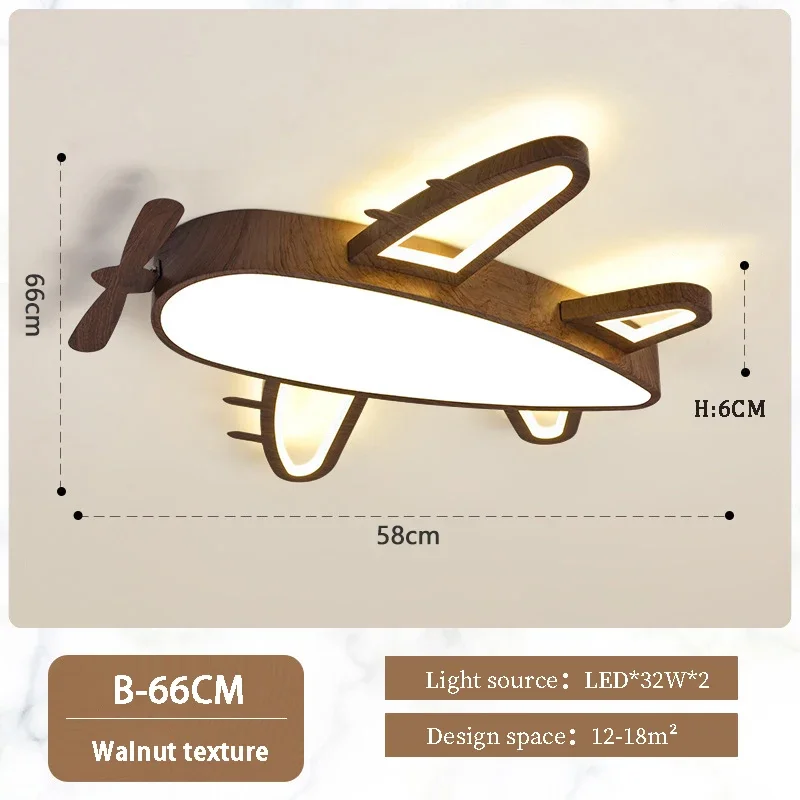 NONE 2025, Flugzeuglampe, Kinderzimmer, Deckenlampen, Massivholz, strukturiertes Schmiedeeisen, Licht, nordisches Schlafzimmer-Deckenleuchte für Jungen und Mädchen 6