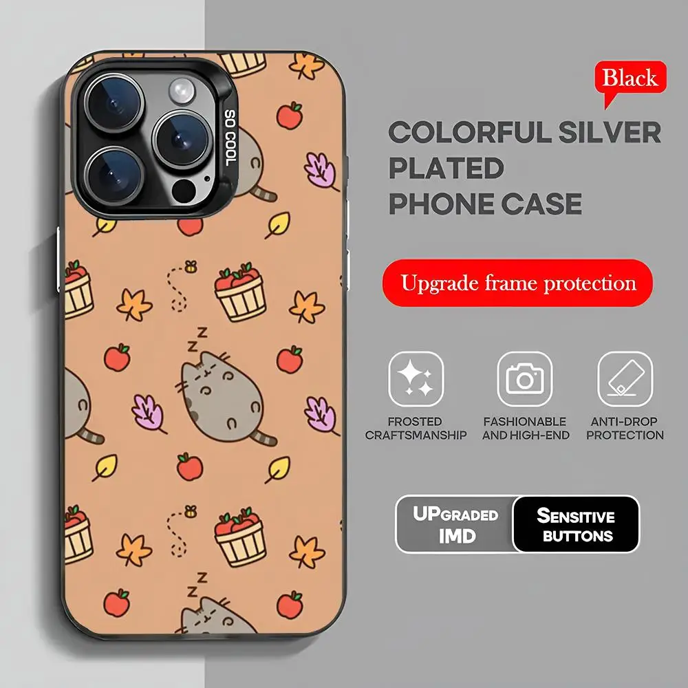 Pusheen Cat New Hot Phone Case 2024 IMD Case For IPhone 16 15 Pro XR XS 7 8 Plus SE2024 Shockproof Color Phone Funda Cover