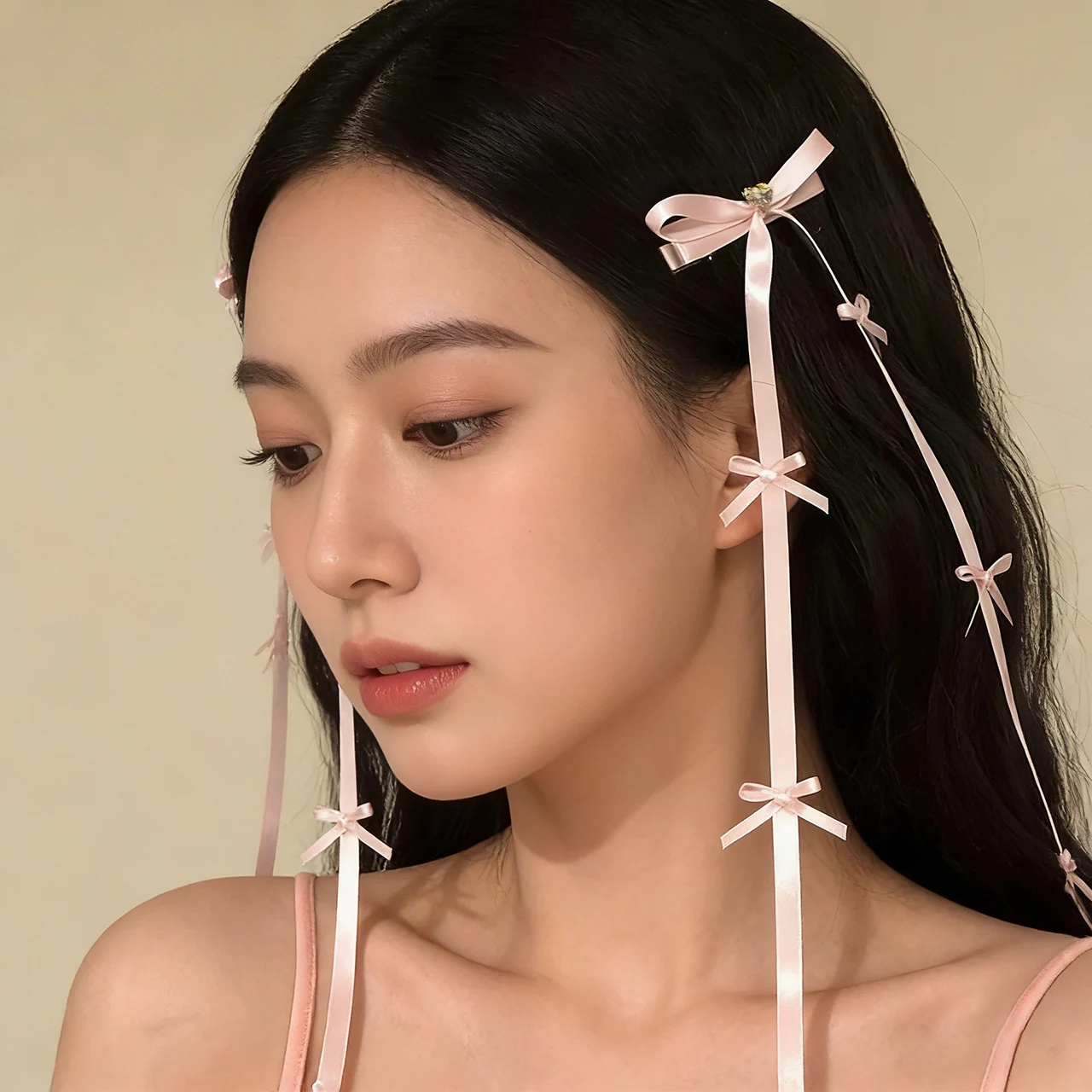 

Sweet Long Ribbon Bowknot Hair Clips Shiny Heart Rhinestones Headwear Tassel Braided Barrettes Girls Kids Hair Accessory