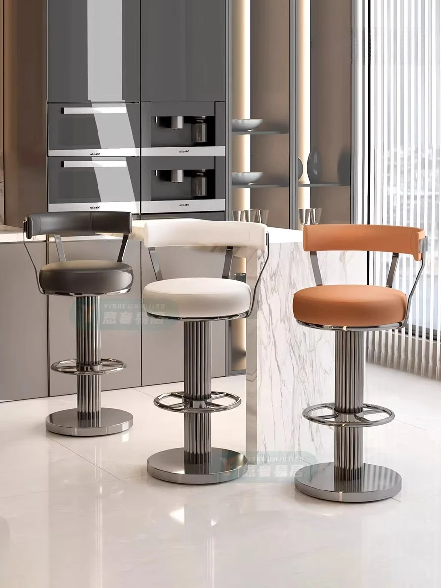 كرسي منزلي إيطالي كرسي خلفي حديث بسيط دوار كرسي مرتفع رفع مقعد مرتفع للقدم #1