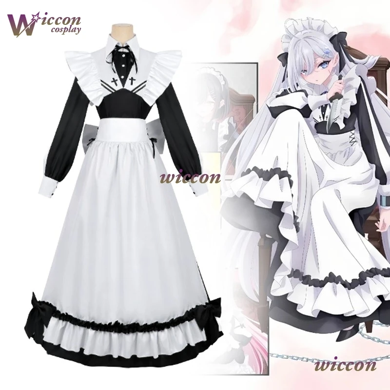 

WuHu аниме играет в игры смерти, чтобы поставить еду на столе, косплей Юки, платье горничной, комплект женской одежды для ролевых игр на Хэллоуин