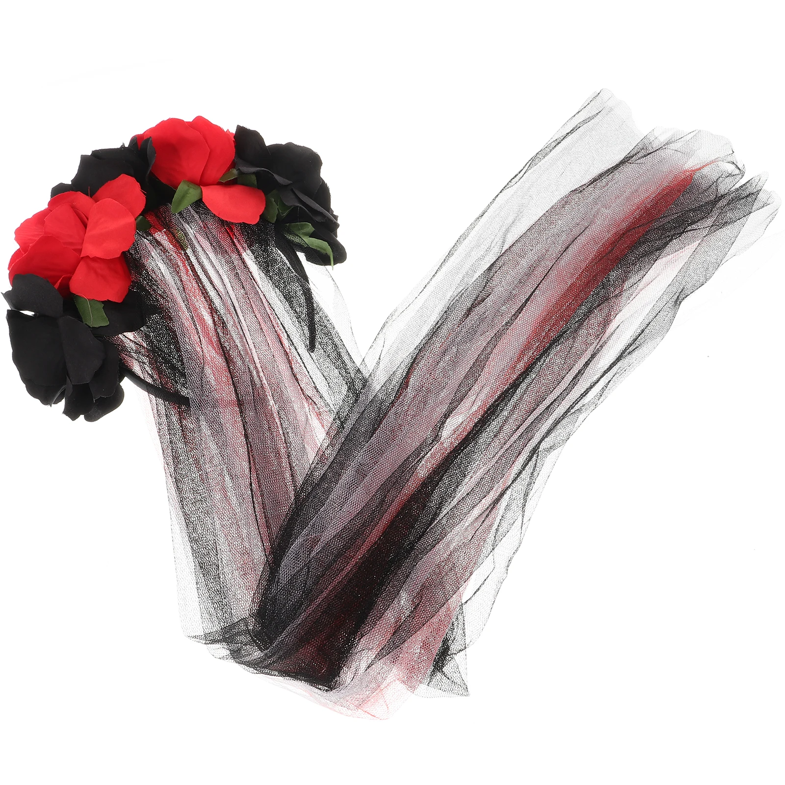 

Creative Artificial Rose Hair Veil Halloween Party Headband Funny Spirit Festival Costume Accessory Europe Style Cosplay Decor