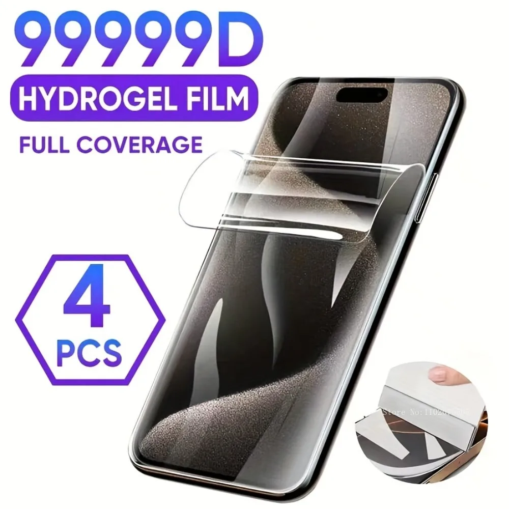 

4 шт. гидрогелевая пленка HD для iPhone 16/15/14 Promax 15 Plus, полноэкранная защита для iPhone 13 Promax 11 16E 17 Promax 13 12 Mini