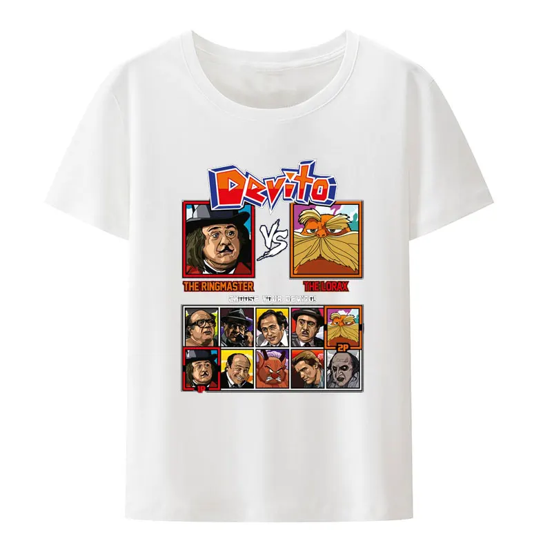 Danny Devito Big Fish Vs The Lorax Print T Shirt Humor Cool Roupas Masculinas O-neck Summer Men T-shirt Breathable Koszulki Tees