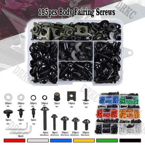 195 Pz Accessori Moto Carenatura In Alluminio Bulloni Viti Kit Dado Pinze Per Honda Kawasaki Suzuki Yamaha Bmw Ducati Aprilia