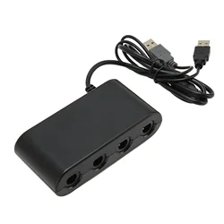 GC Controller Adapter 4 Ports 3 in 1 Game Controller Adapter with Turobo for Wii U for Super Smash Bros Switch Gamecube