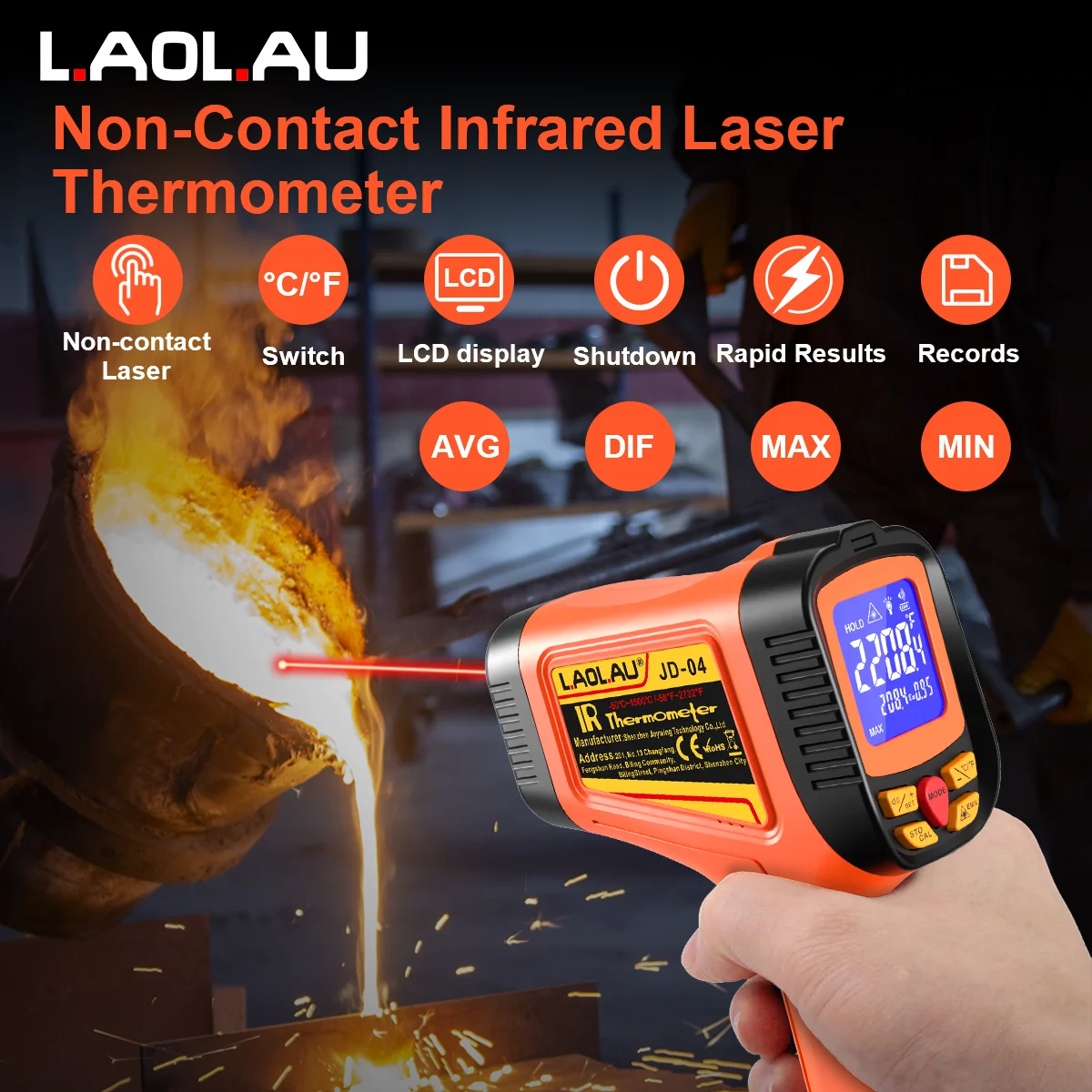 Termometr przemysłowy na podcz – Industrial Laser Thermometer recenzja i cena