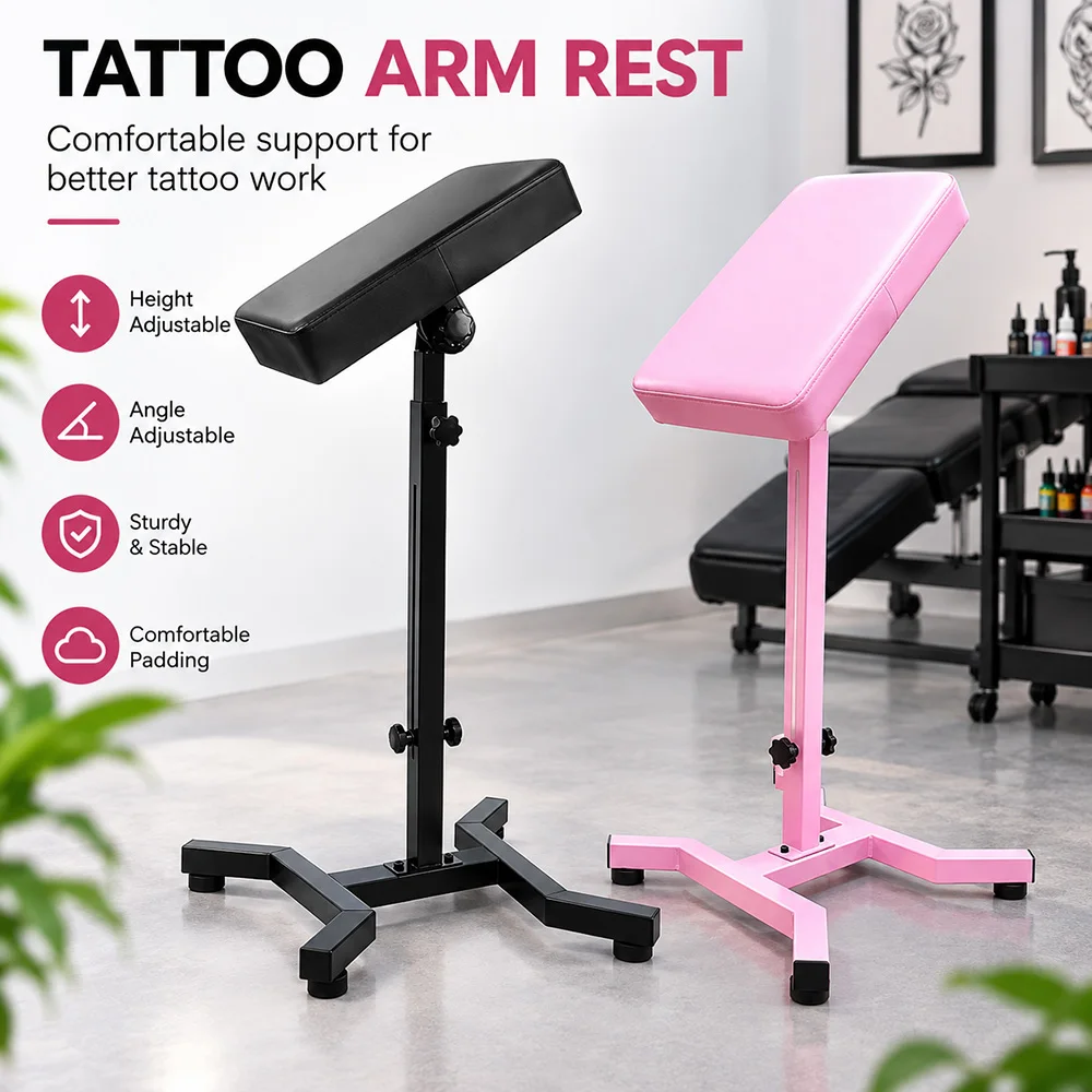 Professional Tattoo Arm Rest Holder Heavy Duty Adjustable Height Tattoo Armrest Stand for Tattoo Studio Arm Non-Slip Rest Stand