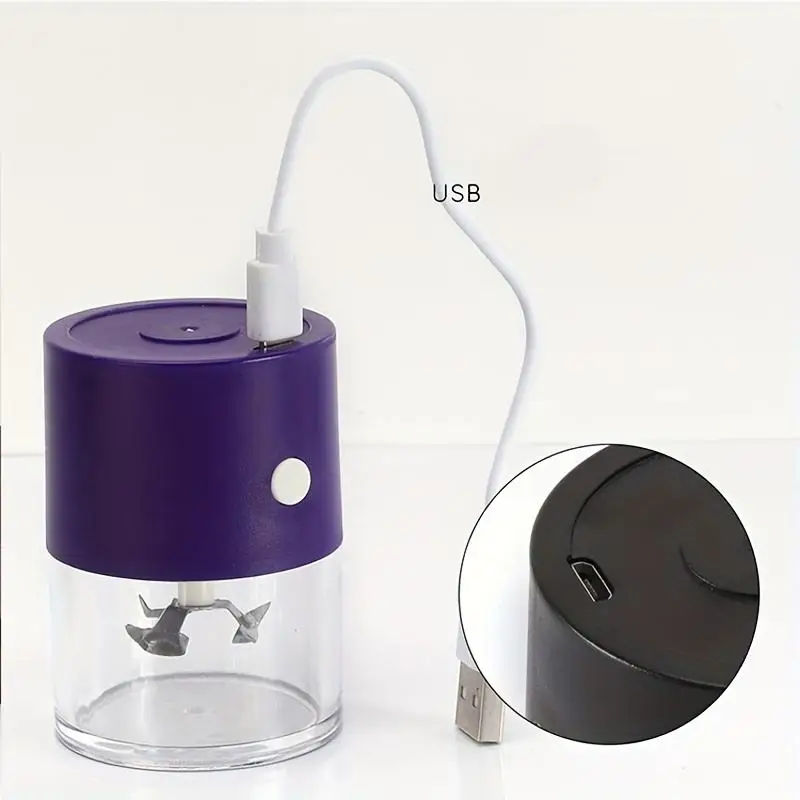 250mA USB Rechargable Electric Plastic Herb Grinder 50mm Automatic Tobacco  Crusher Dry Herb Spices Grinder Wholesale