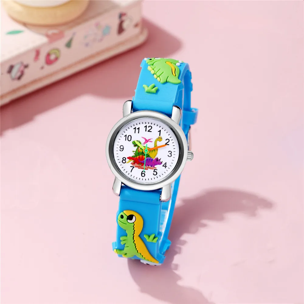 Cute dinosaur silicone band quartz Children\'s cartoon watch