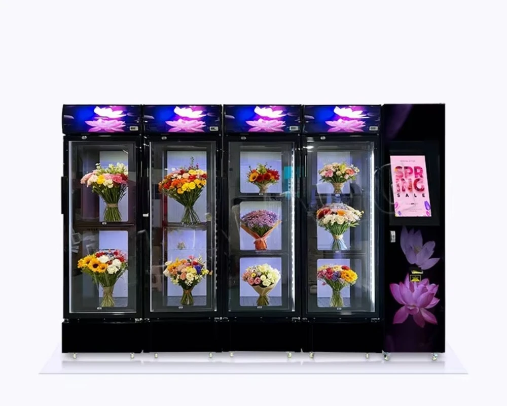 FOODLINE Customized OEM Automatic Refrigerated Flower Bouquet Vending Machine Remote Control Locker Vending Machine for Flowers