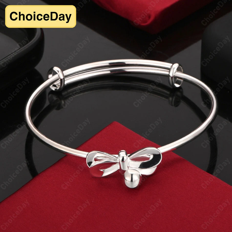 

ChoiceDay 925 Sterling Silver Exquisite Bow Bracelet Women Party Wedding Gift Jewelry Accessories