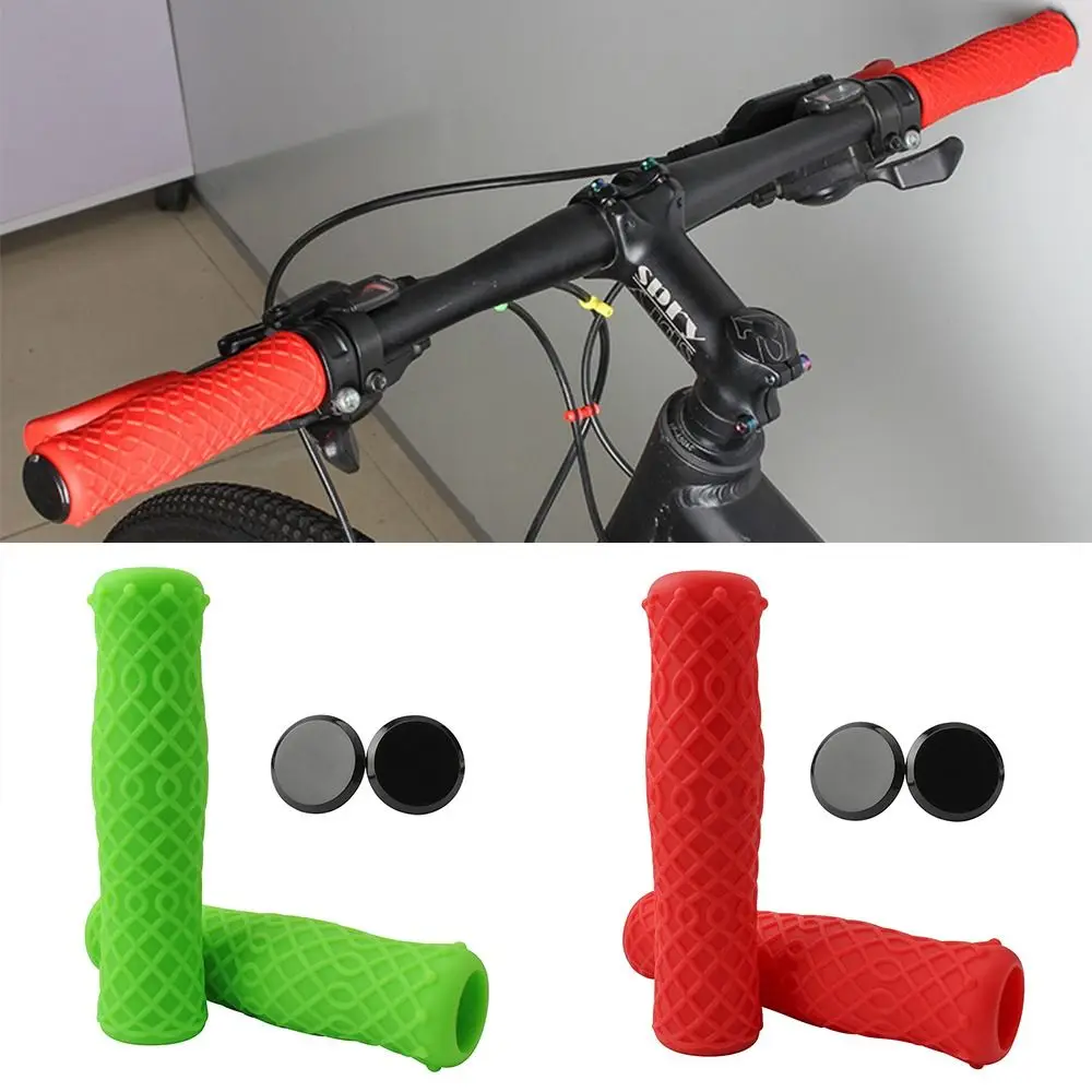 Silicone Bicycle Handlebar Grips Non-slip Universal Bike Rubber Handlebar Cover Various Colors Durable Bicycle Handle Cover