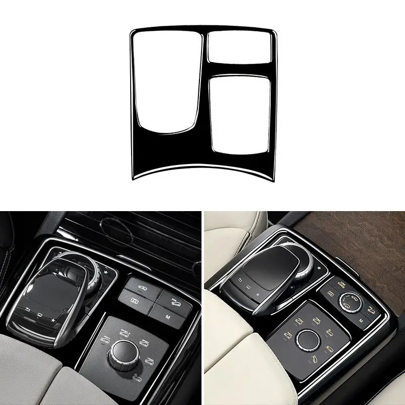 Car Soft PVC Plastic Interior Center Control Armrest Box Multimedia Panel Cover Trim For Mercedes Benz GLE GLS M Class 2012-2015