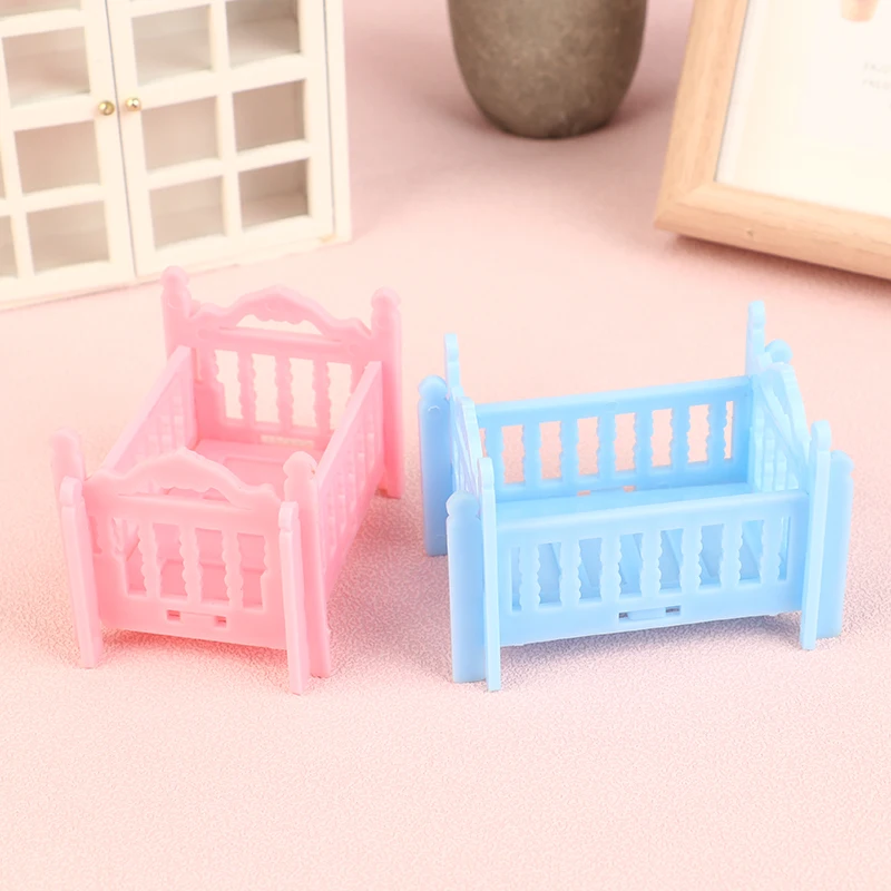 Dollhouse Miniature Cradle Crib Bedding Set Dolls Baby Room Furniture Model Toy For DIY Dolls House Life Scene Decor Accessories