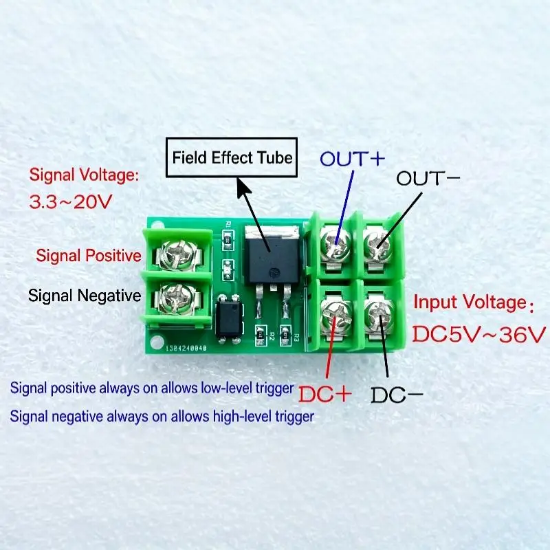 MOSFET-Schaltsteuerplatine, Impulsauslöser, Gleichstromsteuerung, hohe Effizienz für DIY-Industriekreisprojekte – Detail 4