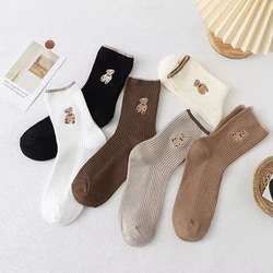 5 Pairs Autumn Winter Mid Tube Socks Cotton Sweat-absorbent Breathable Casual Women's Socks Cartoon Sweet Kawaii Socks for Girls