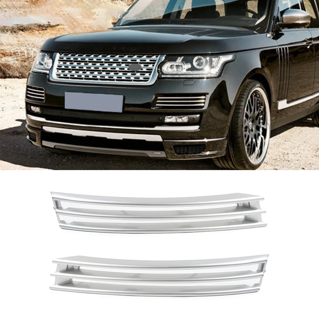 1Pair Car Front Bumper Grille Air Vent Silver for Land Rover Range Rover L405 2013 2014 2015 2016 2017 Car Accessories