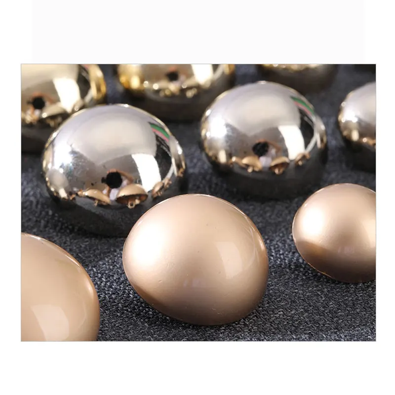 Glatte halbrunde Luxus High-End-Metall knöpfe für Kleidung Mantel Shirt DIY Näh zubehör Näh knöpfe Großhandel 10 stücke – Detail 1