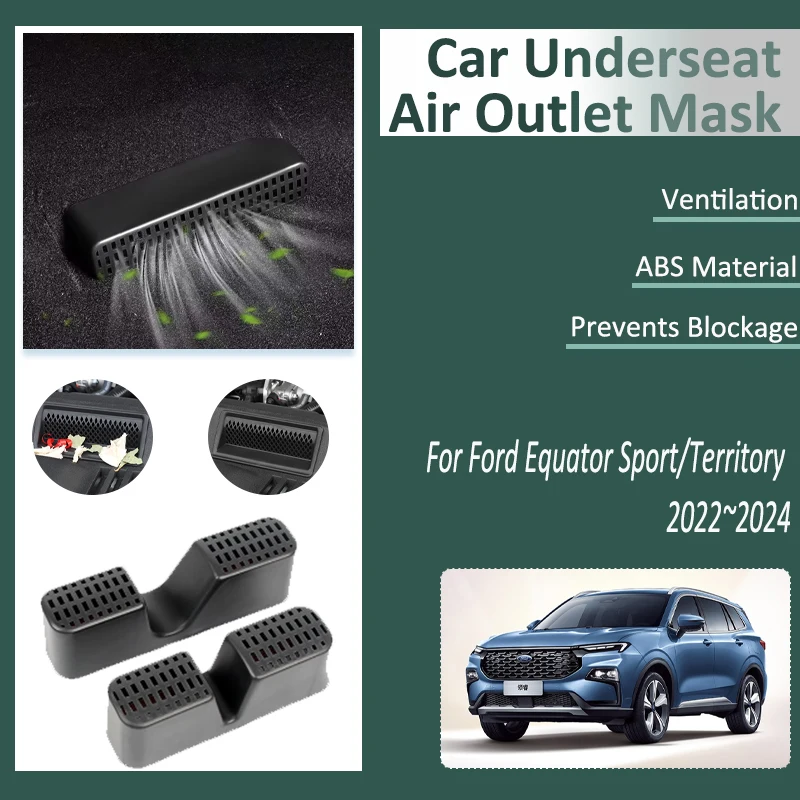 Car Air Outlet Covers For Ford Equator Sport Territory 2022 2023 2024 Rear Under Seats Conditioner Vent Exhaust Auto Accessories