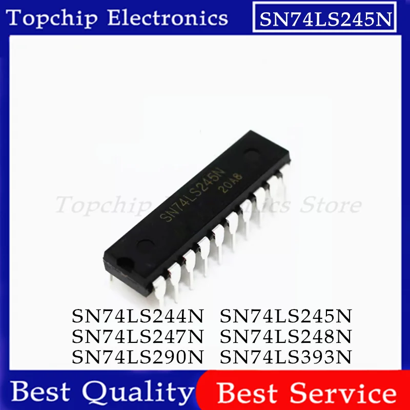 10pcs SN74LS244N DIP-20 SN74LS245N SN74LS247N SN74LS248N SN74LS290N SN74LS393N 74LS244N 74LS245N 74LS247N 74LS248N 74LS290N DIP