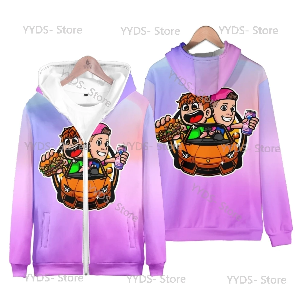 Burgerpommes icrimax Hoodie Teenagers Gradient color Zipper Hooded Anime Game Sweatshirts Fashion Tops Personality Kids Clothes