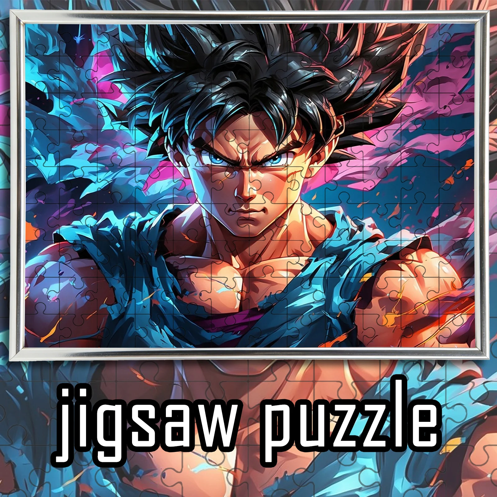 

Неоново-сине-фиолетовый пазл «Драгонболл: Гоку крупным планом», 108-1000 деталей, деревянный, для домашнего декора