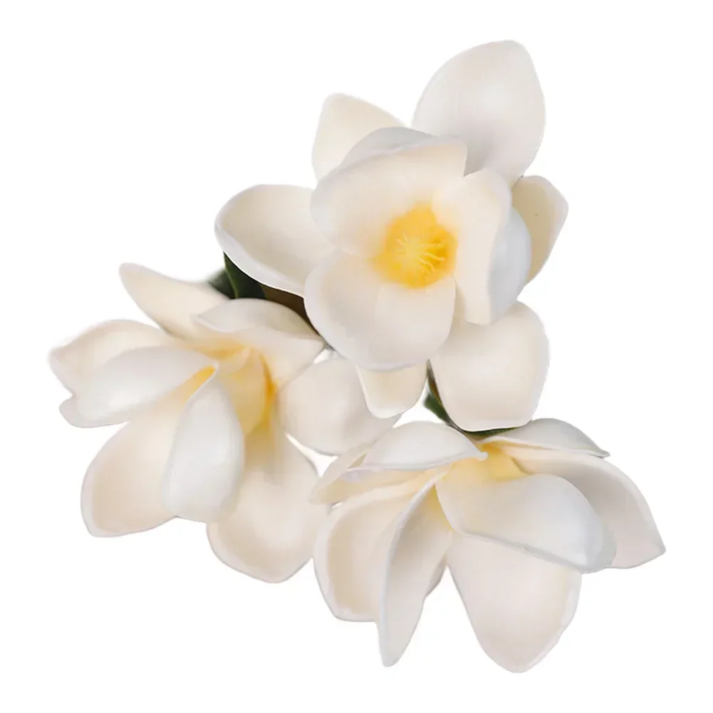

Realistic Magnolia Artificial Flowers with Foam Petals and Wire Stems Elegant Bouquet for Home and Wedding Decoration