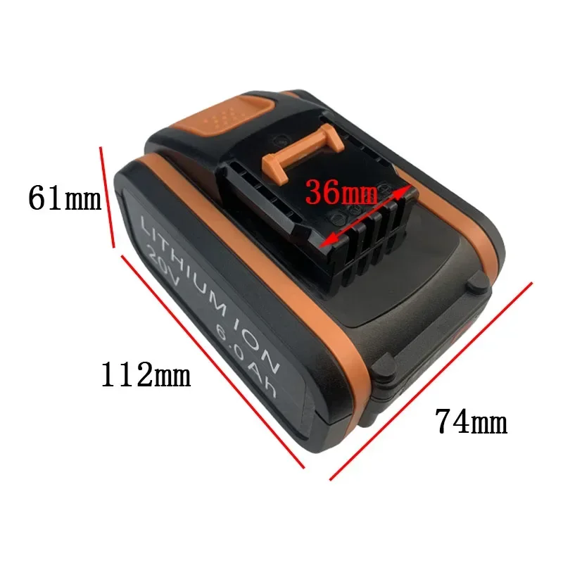 Oryginalny 20V 6000mAh dla WORX WA3553 WG630 WG629 WX372 WX390 WX394 WX550 WX523 WX802 WX858 WX900 akumulator do elektronarzędzi