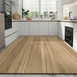 Tappeto per cucina tappetino impermeabile tappeti antiscivolo per la decorazione della casa a prova di olio tappetini per piedi tappeto in pelle imitazione venatura del legno