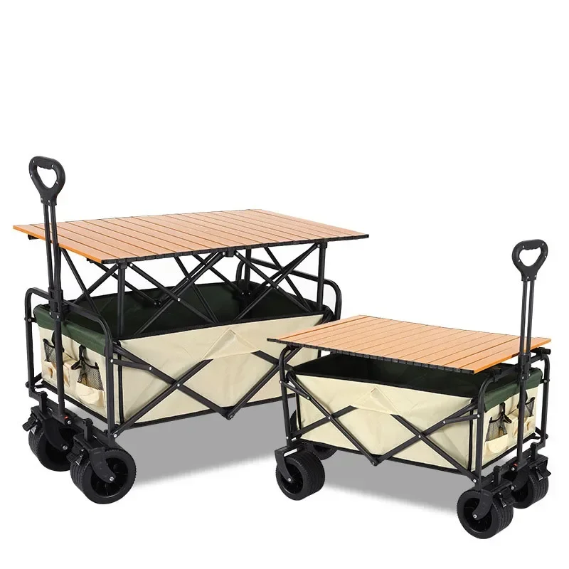 10-inch  Large tank wheel black/khaki/beige double brake + folding table board