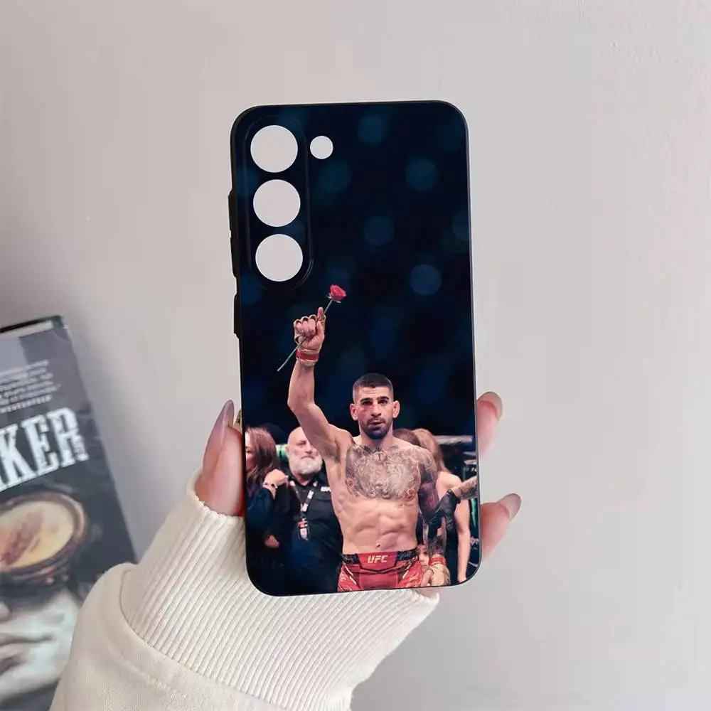 حافظة هاتف I-Ilia Fighting T-Topuria لهاتف سامسونج جالاكسي A73,72,51,53,52,71,22,5G,Note,J7,8,9 غطاء أسود ناعم