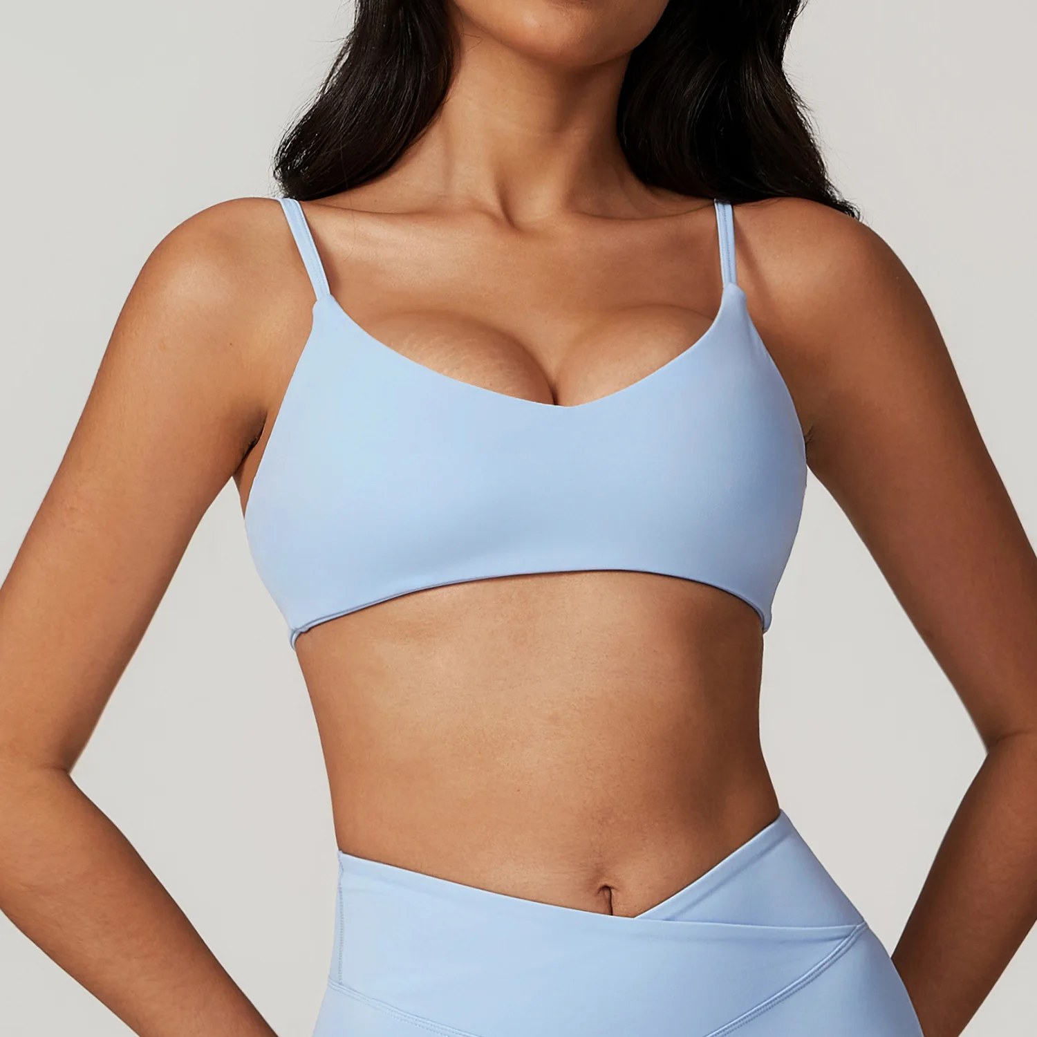 Woman's Sexy Hockproof Comfort Gentle Skin Sports Bra Yoga Clothing Folding Design Push Up Gym Quick Drying Sports Crop Top Bra