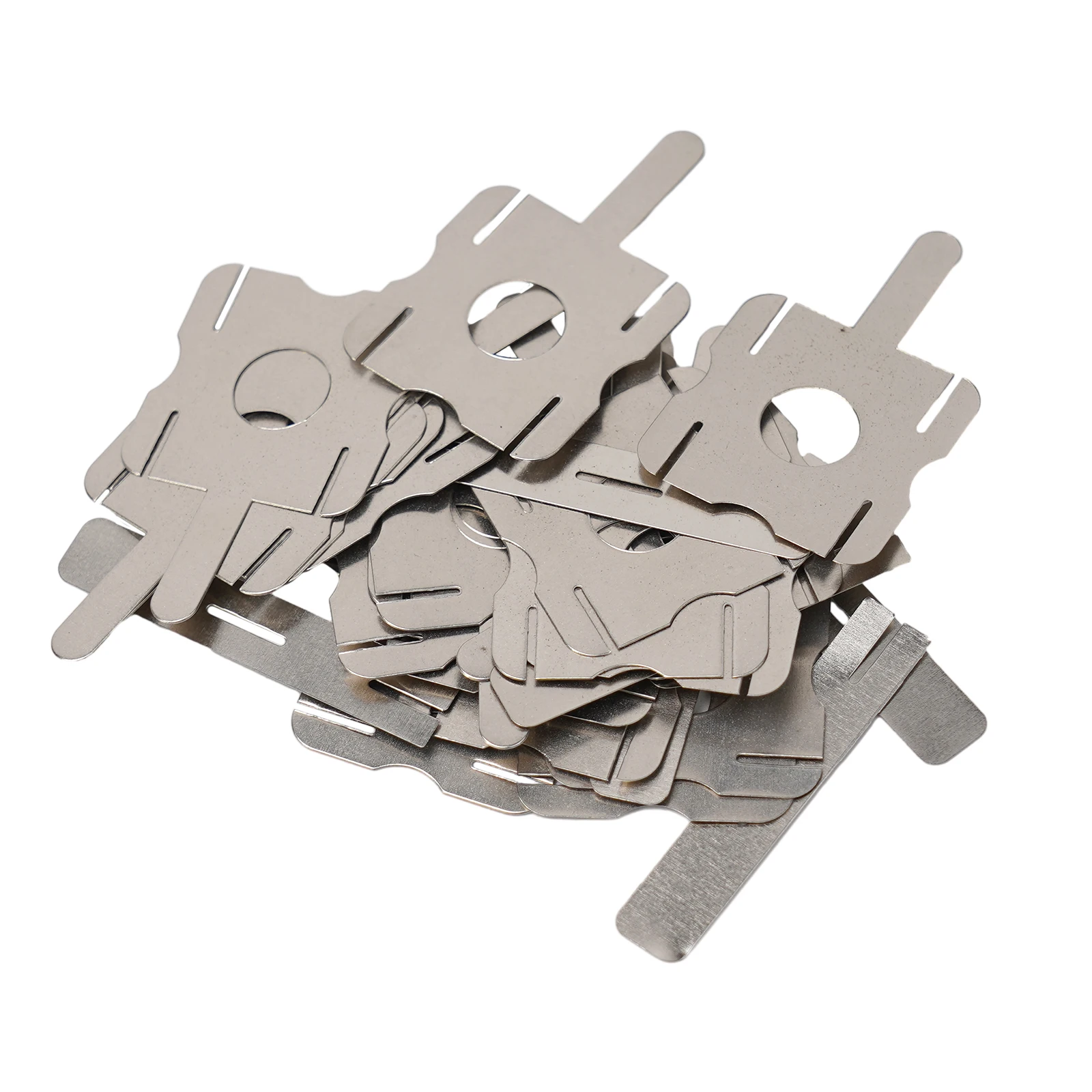 30pc Welding Nickel Plate Battery Plating Nickle Sheets U Shaped Strap Strip Sheets For Battery Pack Spot Welding Soldering Tool