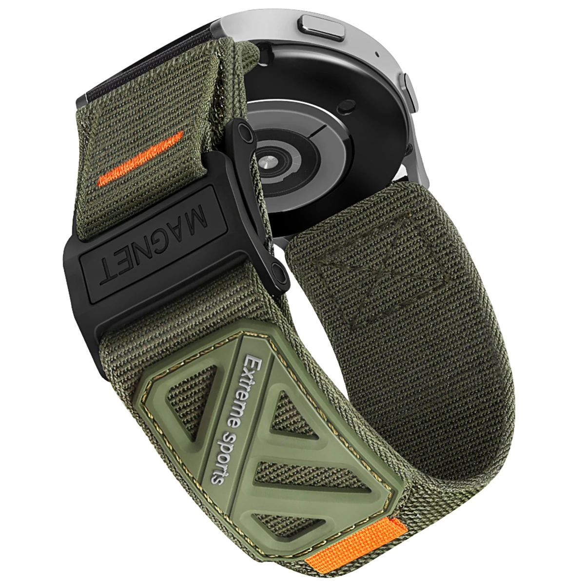 22mm 20mm Magnetic Buckle Nylon Strap for Samsung Galaxy Watch 7 6 5 4 40/44mm 6 Classic 43 47mm Strap for Huawei Watch GT5 4Pro
