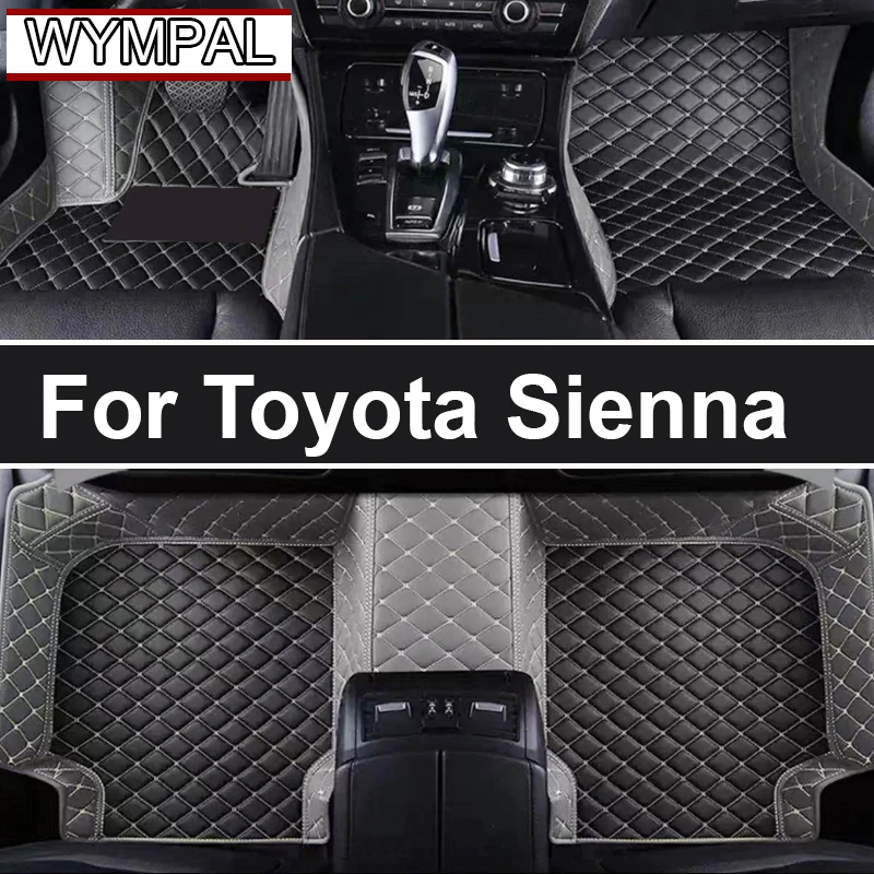 

Car Floor Mats For Toyota Sienna（Seven Seats）2005 2006 2007 2008 Custom Auto Foot Pads Automobile Carpet Cover accessories