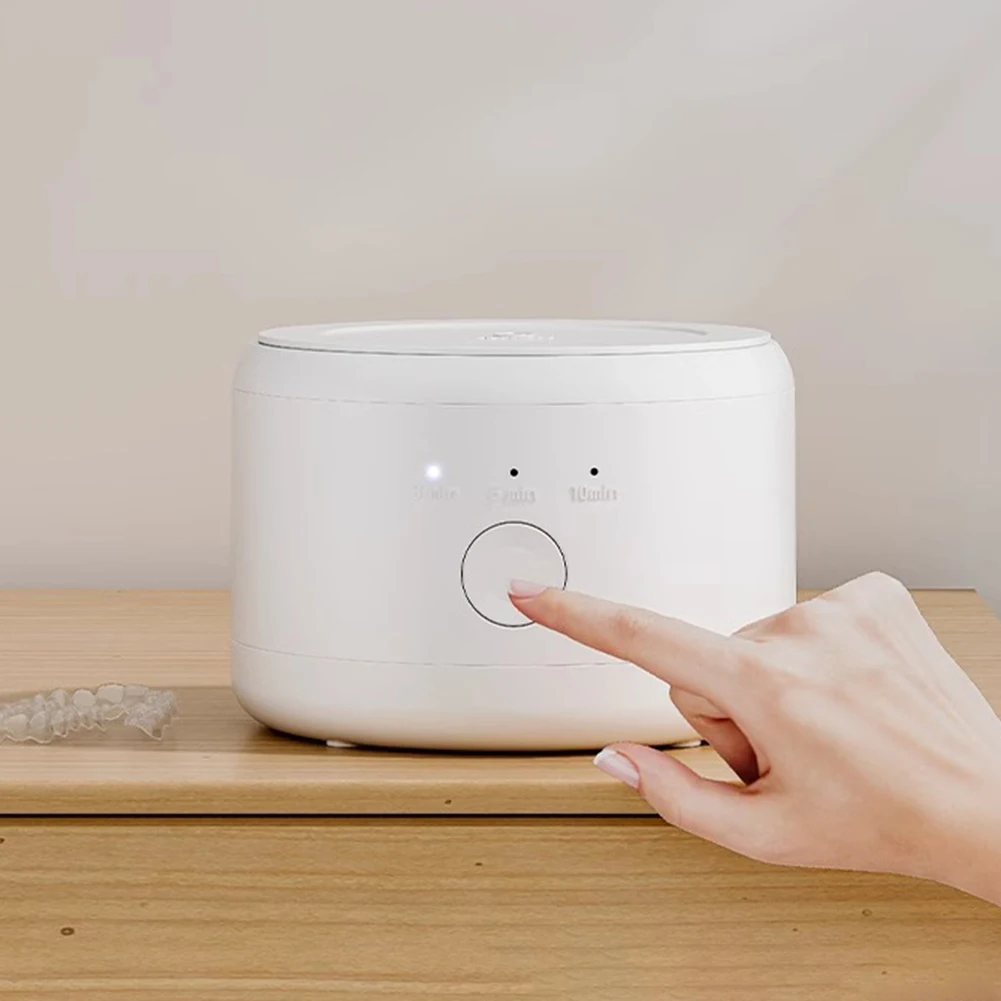 آلة تنظيف أسنان بالموجات فوق الصوتية، عملية بلمسة واحدة، جهاز التنظيف التلقائي، 3 سرعات توقيت لتنظيف نظارات المجوهرات