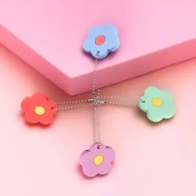 

4pcs Covers Cute Flower-Shaped Pvc Caps For Home Use Colorful Key Protectors Organizers Key Sleeves Decorative Set