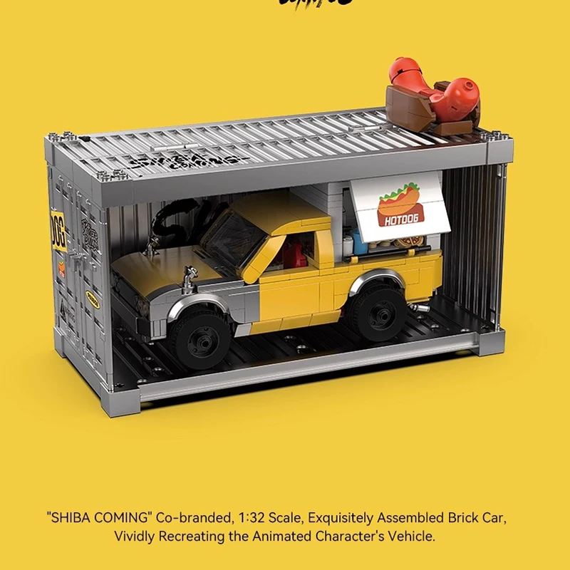 POWERBUILD 1:32 ホットドッグスタンド車両モデルセットビルディングブロック組み立てコレクションおもちゃの車子供の誕生日ギフト PB8858