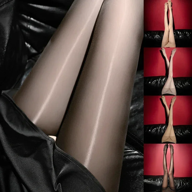 

Sexy Retro Oil Shiny Silk Stockings Women Sexy Lingerie 8D Ultra Thin Thigh High Pantyhose Stockings Glitter Long Medias