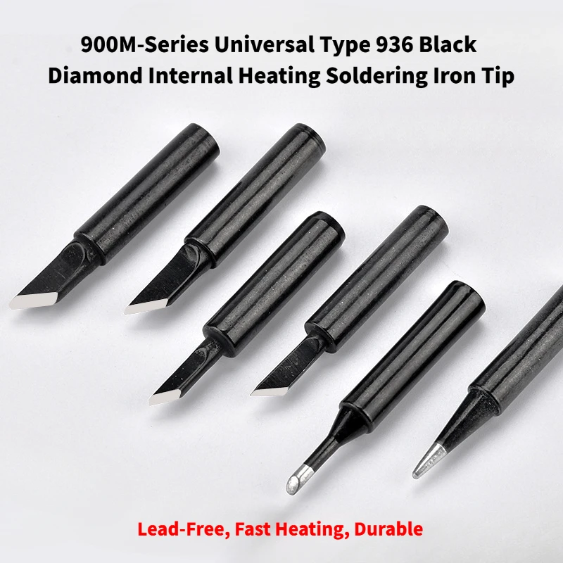 

10 шт. универсальных жал для паяльника серии 900M 936 Black Diamond с внутренним нагревом – безсвинцовые, быстрый нагрев, долговечные