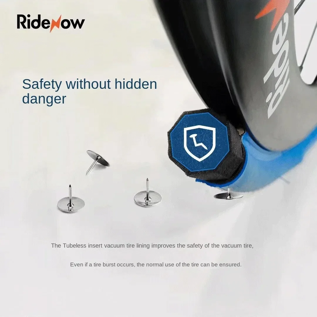 Ridenow Vacuum Tire Safety Lining Rubber Ring 28c-38c Anti-trip Ring Universal 45/65/85mm Aluminum Alloy Air Nozzle