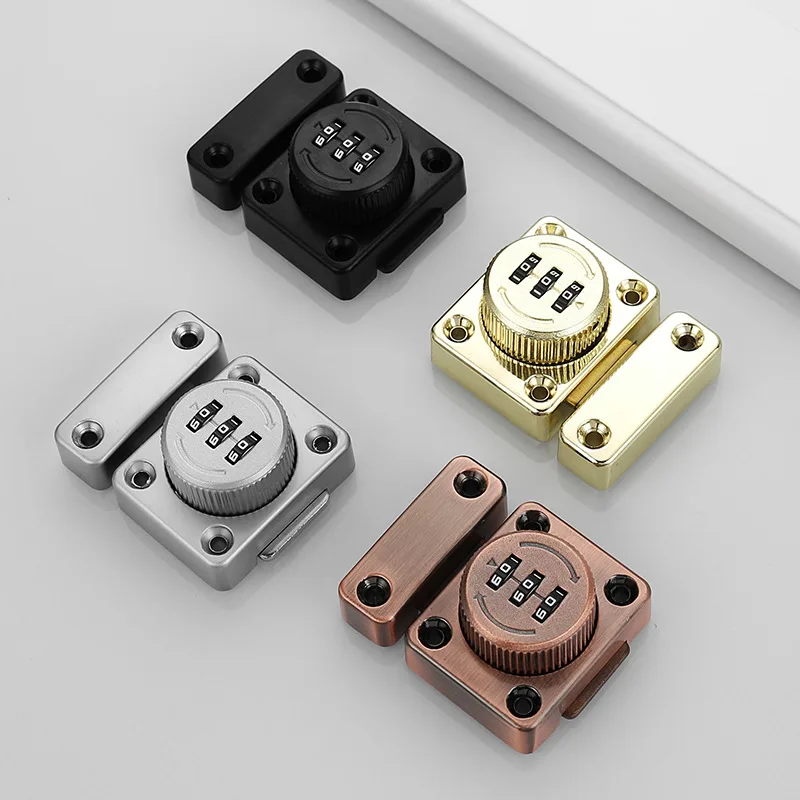 S1/2pcs No punching Combination Lock Latch Bolt Latch Door Hitch Sliding Door Lock Open Door Lock Room Door Ecurity Door Buckle