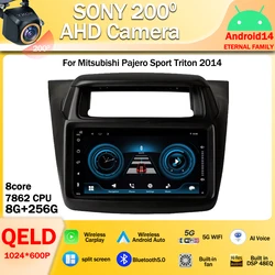 7 pollici Android 14 per Mitsubishi Pajero Sport Triton 2014 autoradio lettore Video multimediale navigazione GPS Wireless Carplay 4G