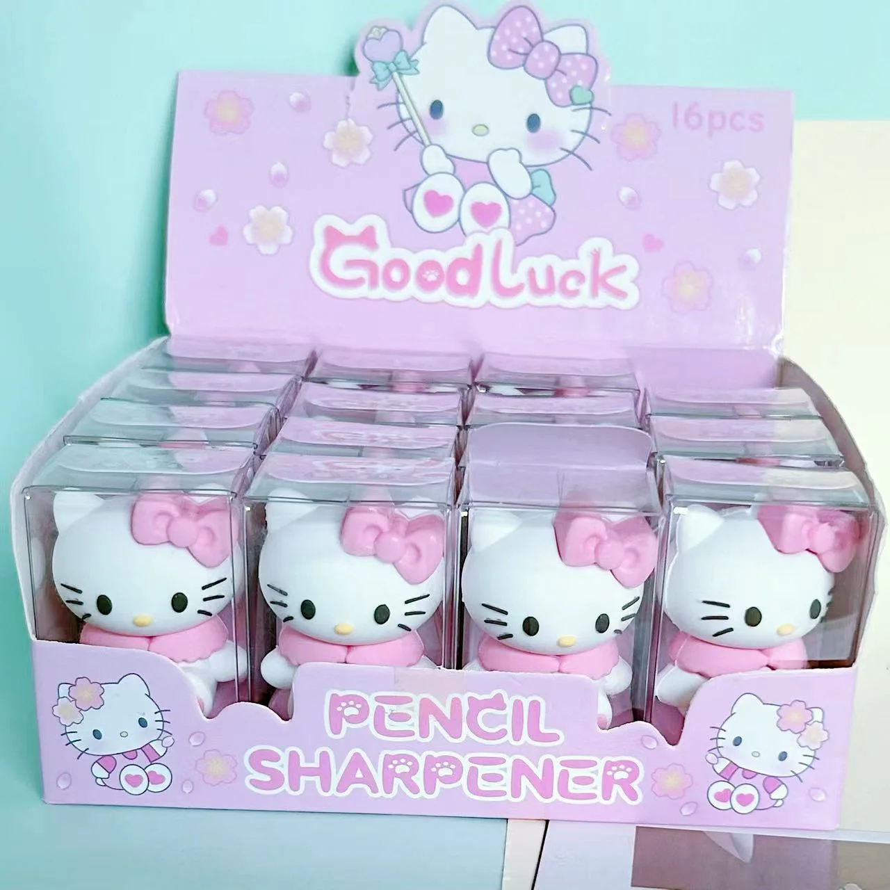 16pcs Sanrio Pencil Sharpeners Kawaii Hello Kitty Kuromi Silicone Sharpener Student Stationery Kids School Supplies Wholesale